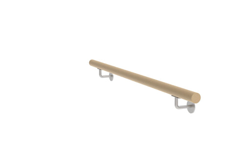 Drevené madlo DUB a nerezové držiaky, L1200mm