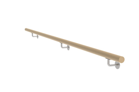 Drevené madlo DUB - CINK a nerezové držiaky, L2500mm