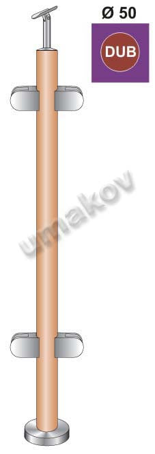 Stĺpik DUB D42,4 - 4xdržiak , v=100cm, VK-rovné