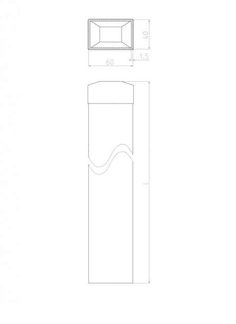 Post 60x40mm ZnPVC 2500mm green