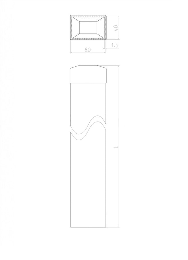 Post 60x40mm ZnPVC 2500mm green