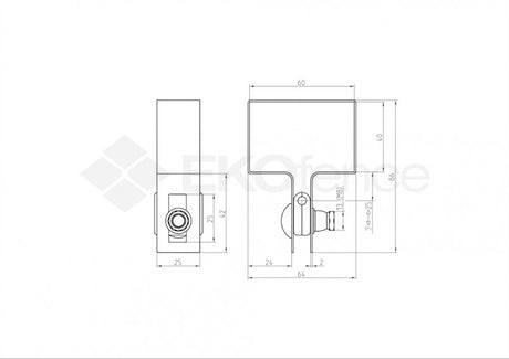 Objímka koncová na stĺpik ZnPVC 60x40mm čierna M