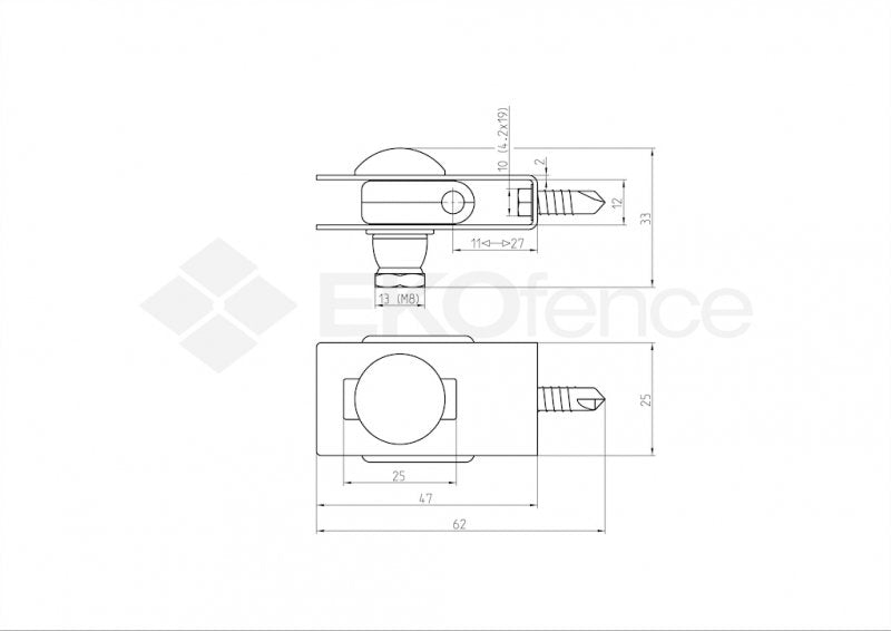 Bracket for welded panel "U" ZnPVC anthracite