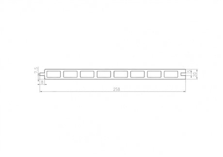 WPC Fence Board Gray 258x20x1830mm
