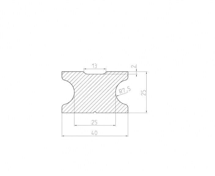 WPC plný podkladový hranol 40x25x4000mm antracit